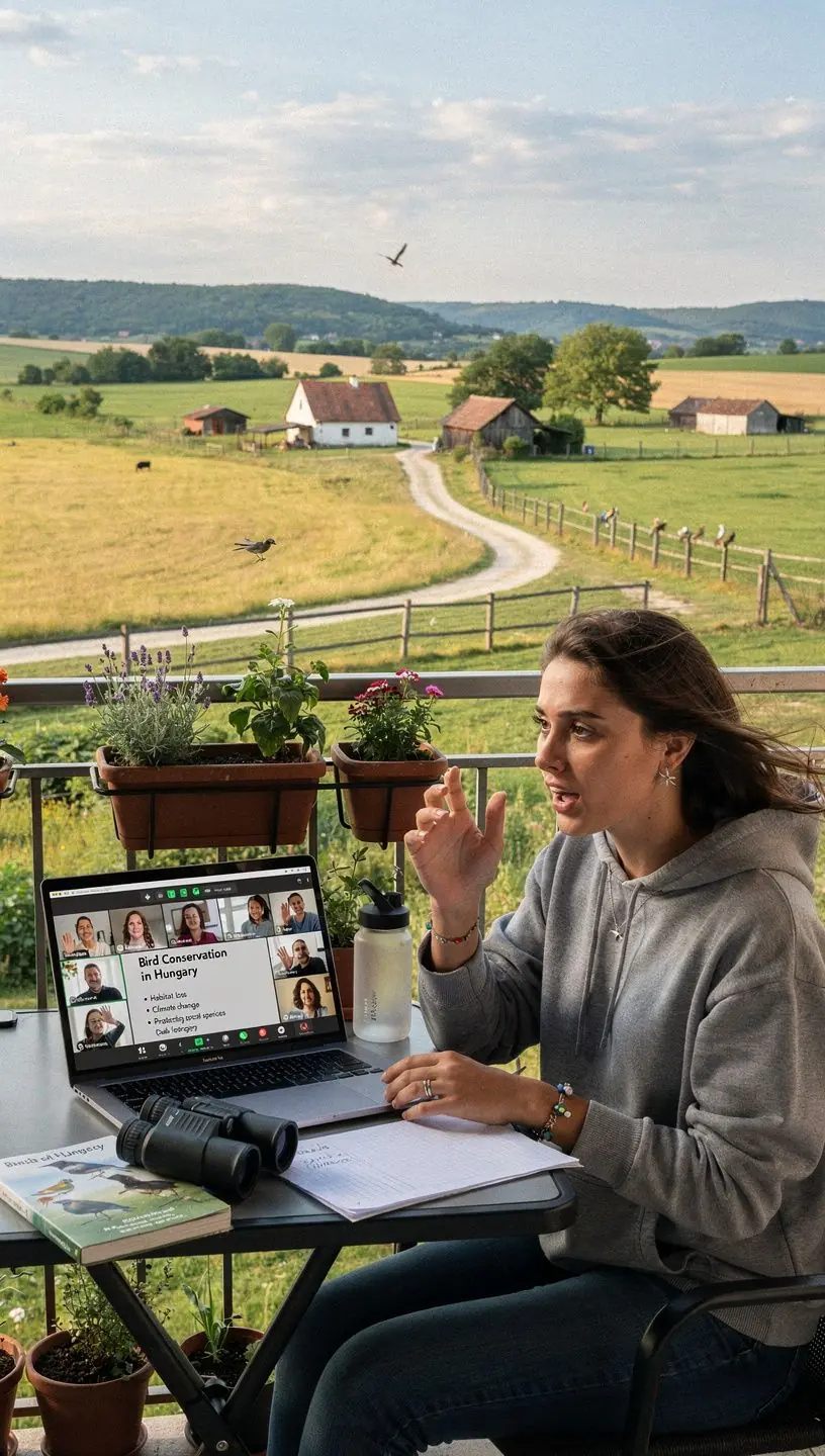 Felnőttek és gyerekek közösen figyelik a madarakat egy természetvédelmi területen.
